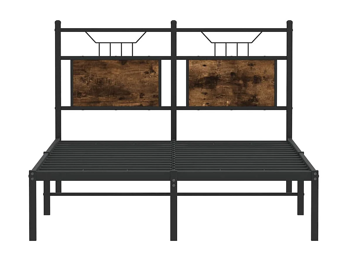 Letto per adulti | Letto singolo | Giroletto senza Materasso Rovere Fumo 120x200 cm in Truciolato