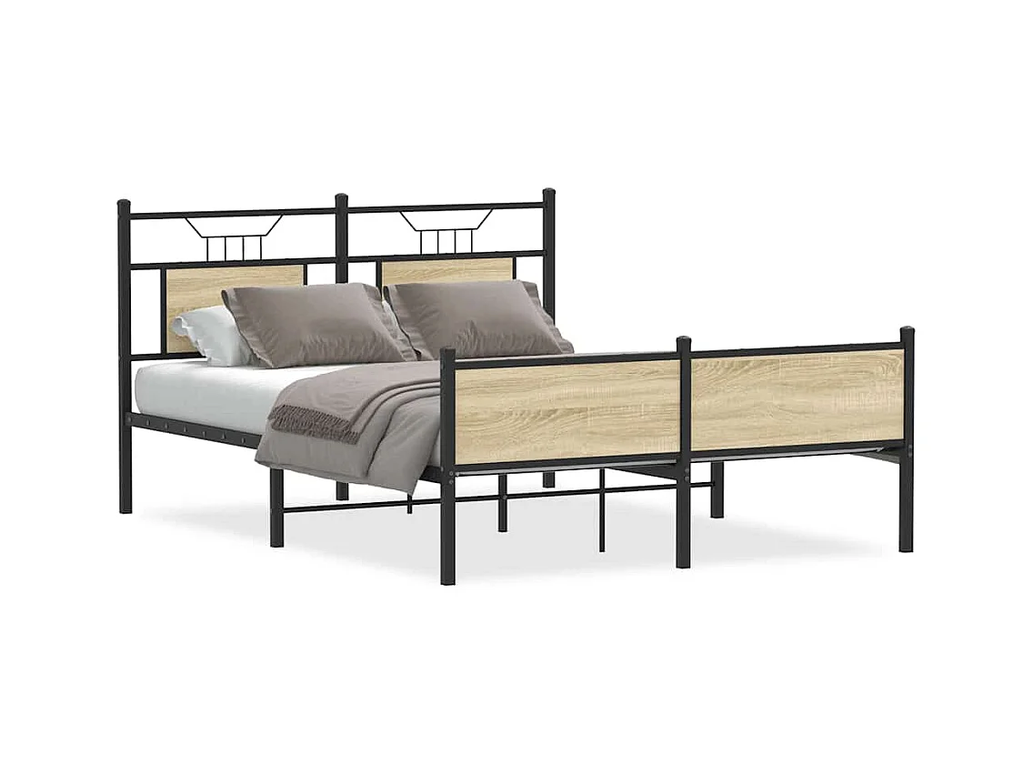 Lit double | Lit adulte | Cadre de lit chêne sonoma 140x200 cm