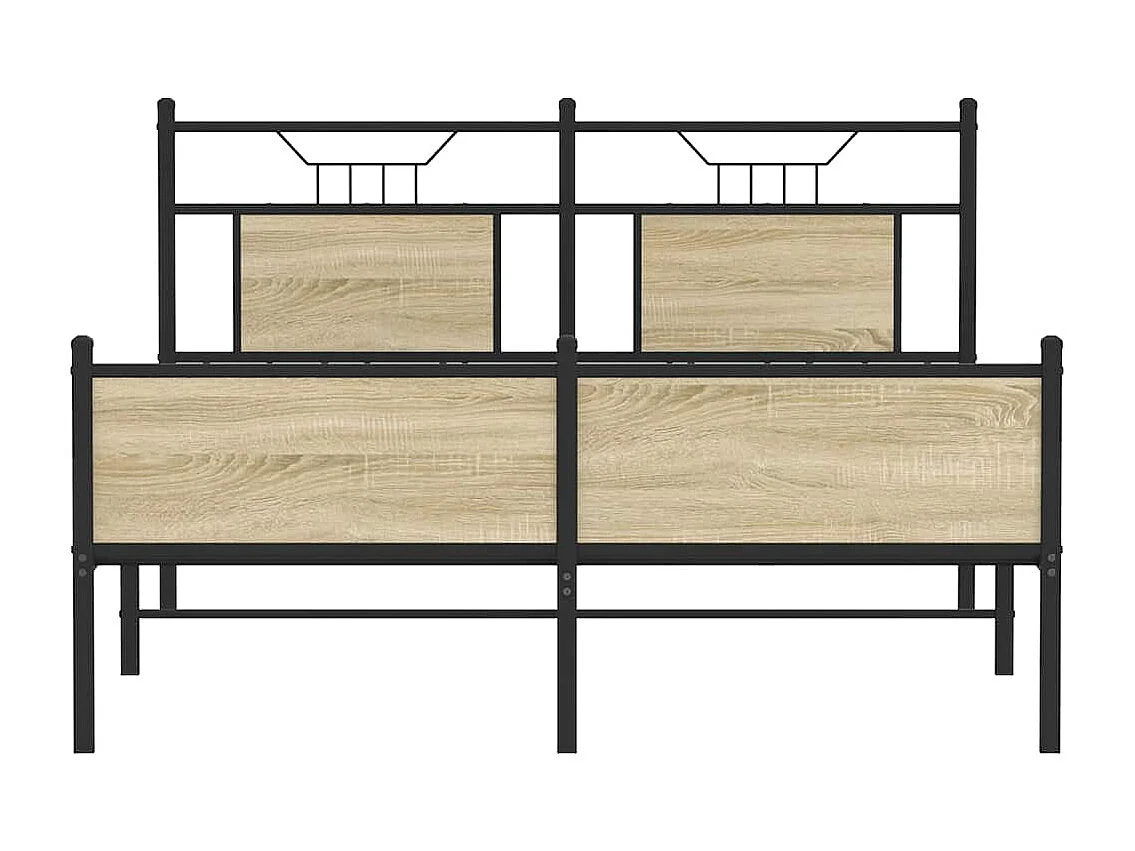 Lit double | Lit adulte | Cadre de lit chêne sonoma 140x200 cm