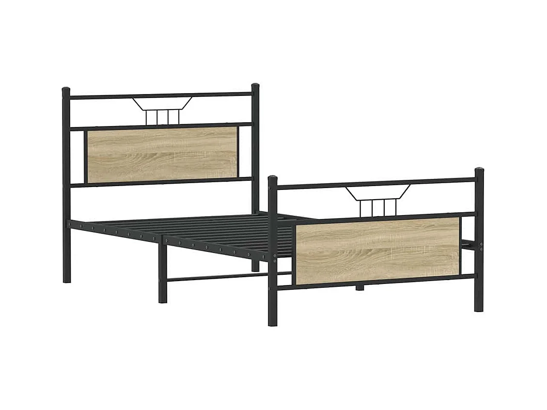 Lit simple | Lit adulte, enfant | Cadre de lit chêne sonoma 107x203 cm