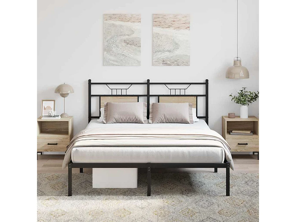 Lit double | Lit adulte | Cadre de lit chêne sonoma 140x190 cm