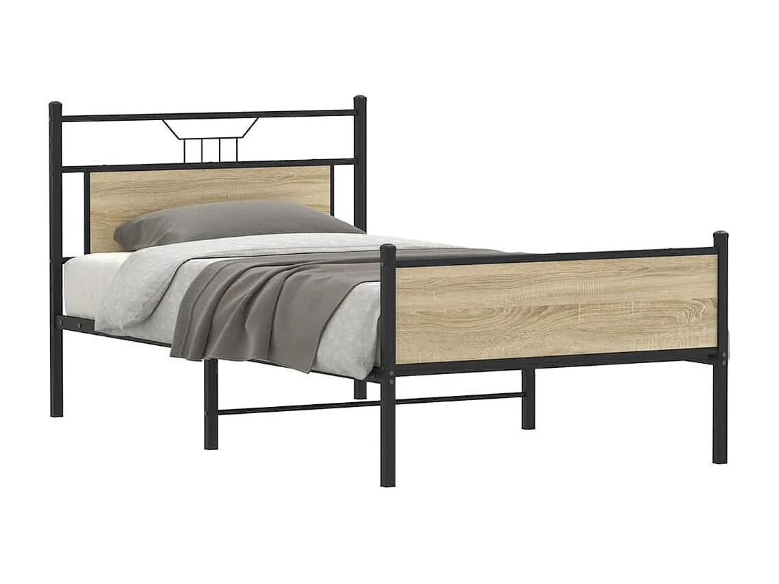 Lit simple | Lit adulte, enfant | Cadre de lit chêne sonoma 100x190 cm