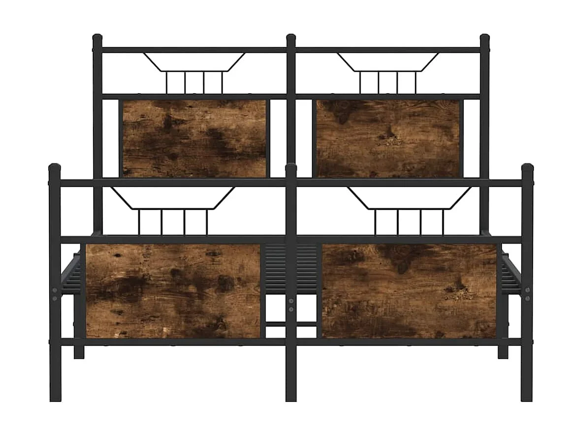 Lit simple | Lit adulte, enfant | Cadre de lit chêne fumé 120x200 cm bois ingénierie