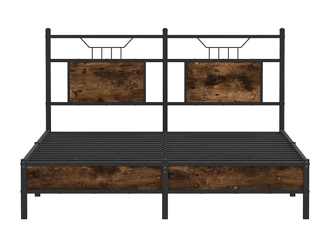 Lit double | Lit adulte | Cadre de lit chêne fumé 137x190 cm bois ingénierie
