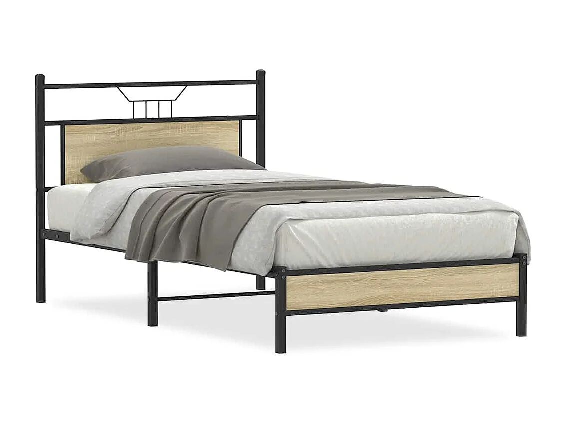 Lit simple | Lit adulte, enfant | Cadre de lit chêne sonoma 100x190 cm