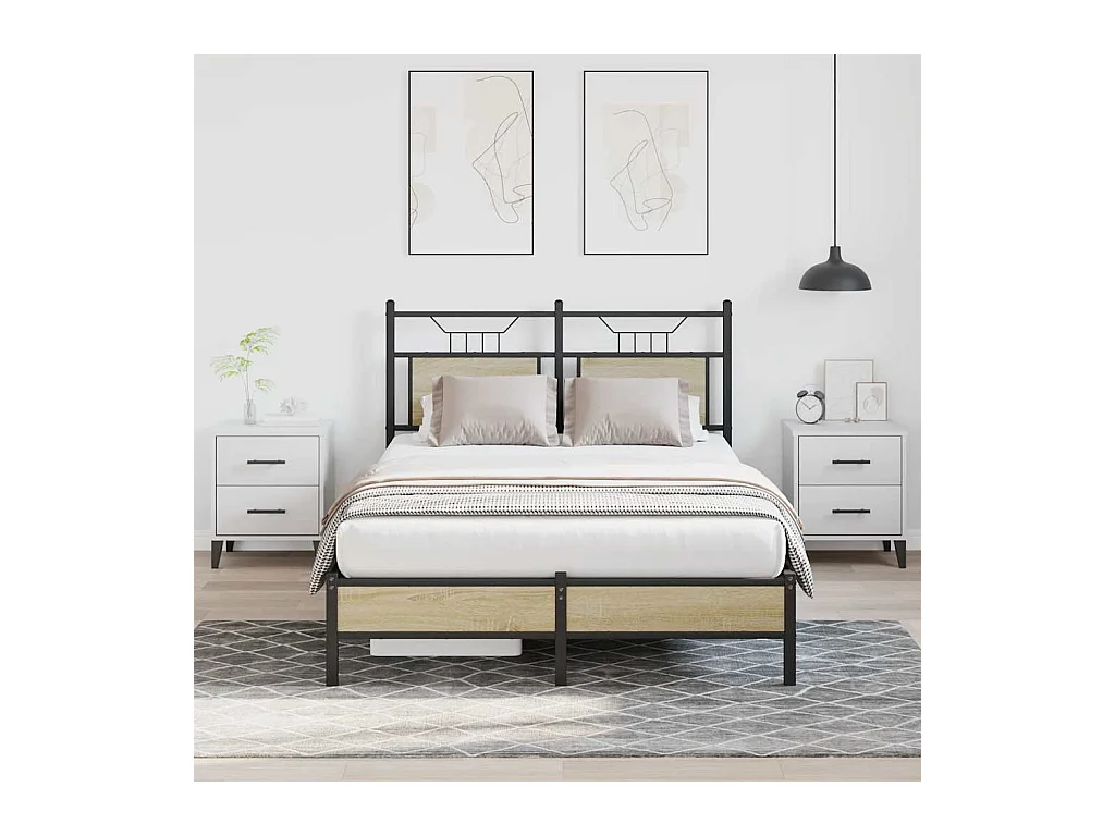 Lit simple | Lit adulte, enfant | Cadre de lit chêne sonoma 120x200 cm