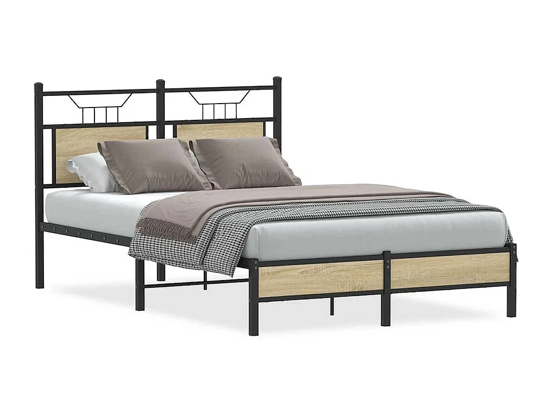 Letto per adulti | Letto singolo | Giroletto senza Materasso Rovere Sonoma 120x200cm in Truciolato