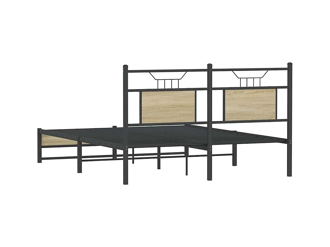 Lit double | Lit adulte | Cadre de lit chêne sonoma 140x190 cm