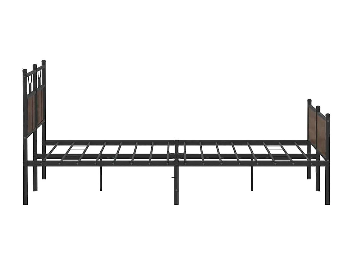 Letto per adulti | Letto matrimoniale | Giroletto senza Materaso in Metallo Rovere Marrone 160x200 cm