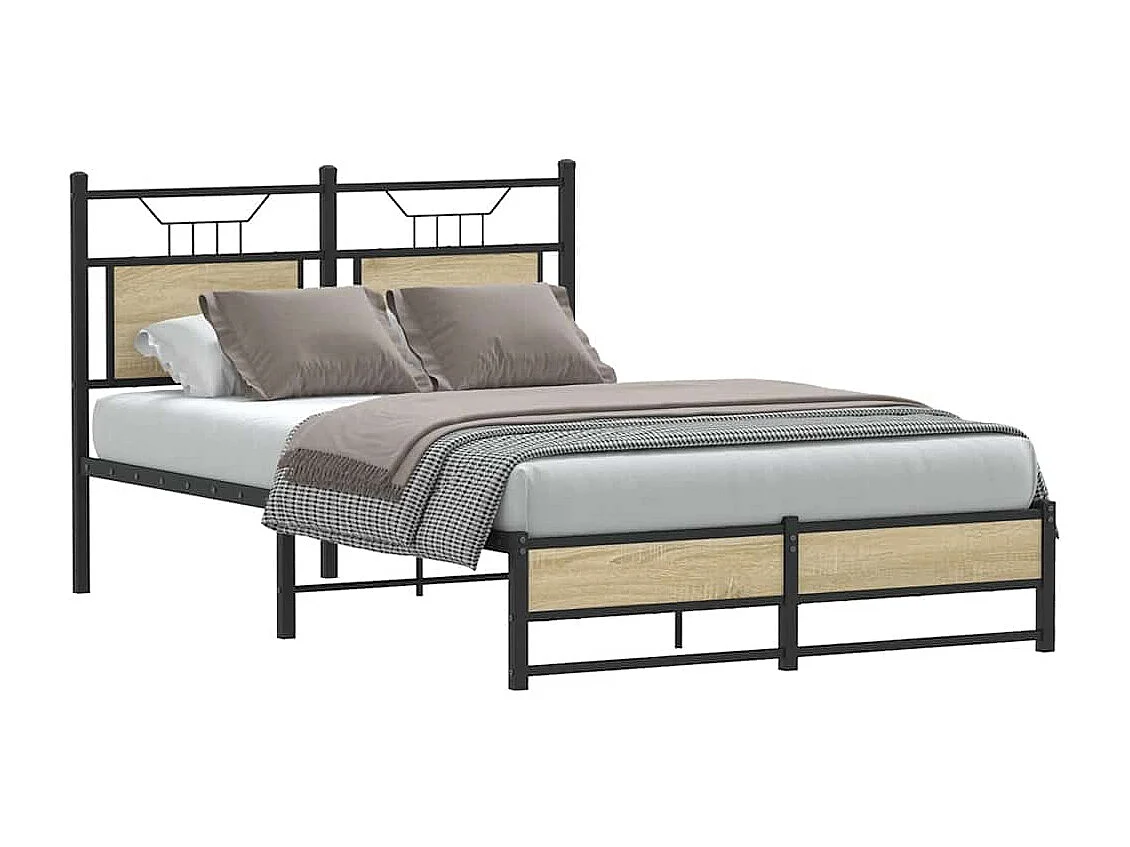 Lit simple | Lit adulte, enfant | Cadre de lit chêne sonoma 120x190 cm