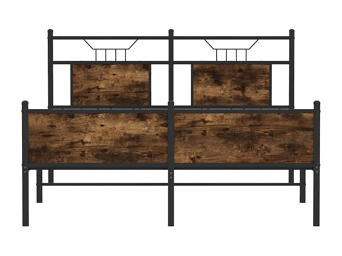 Lit double | Lit adulte | Cadre de lit chêne fumé 137x190 cm bois ingénierie