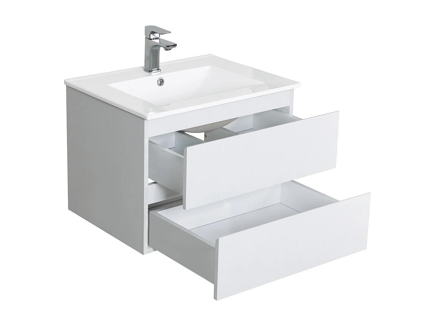 Set lavabo singolo 60cm con piano in ceramica e rubinetto nero SORRENTO