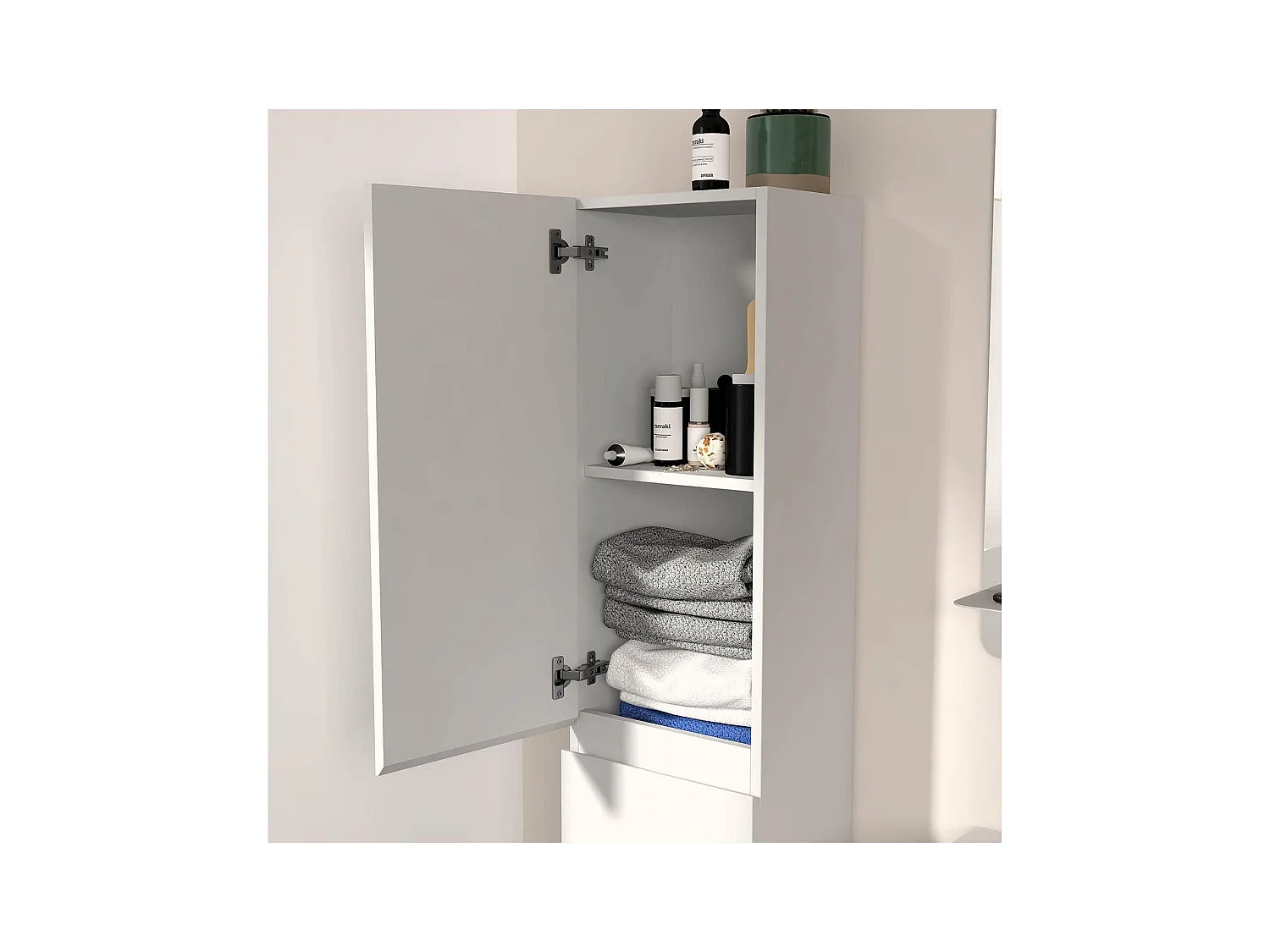 Einzelwaschtisch-Set 60 cm + Wasserhahn + Spiegel + SORRENTO-Säule