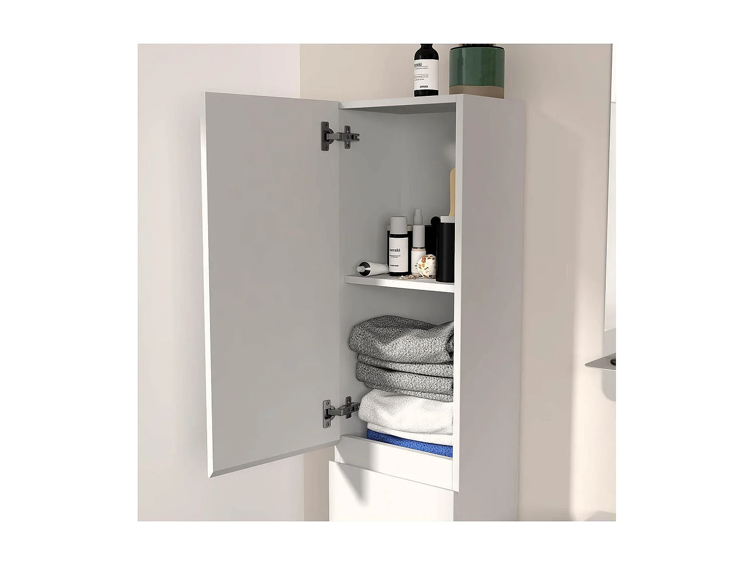 Enkele spoelbakset 60 cm + kraan + spiegel + SORRENTO kolom