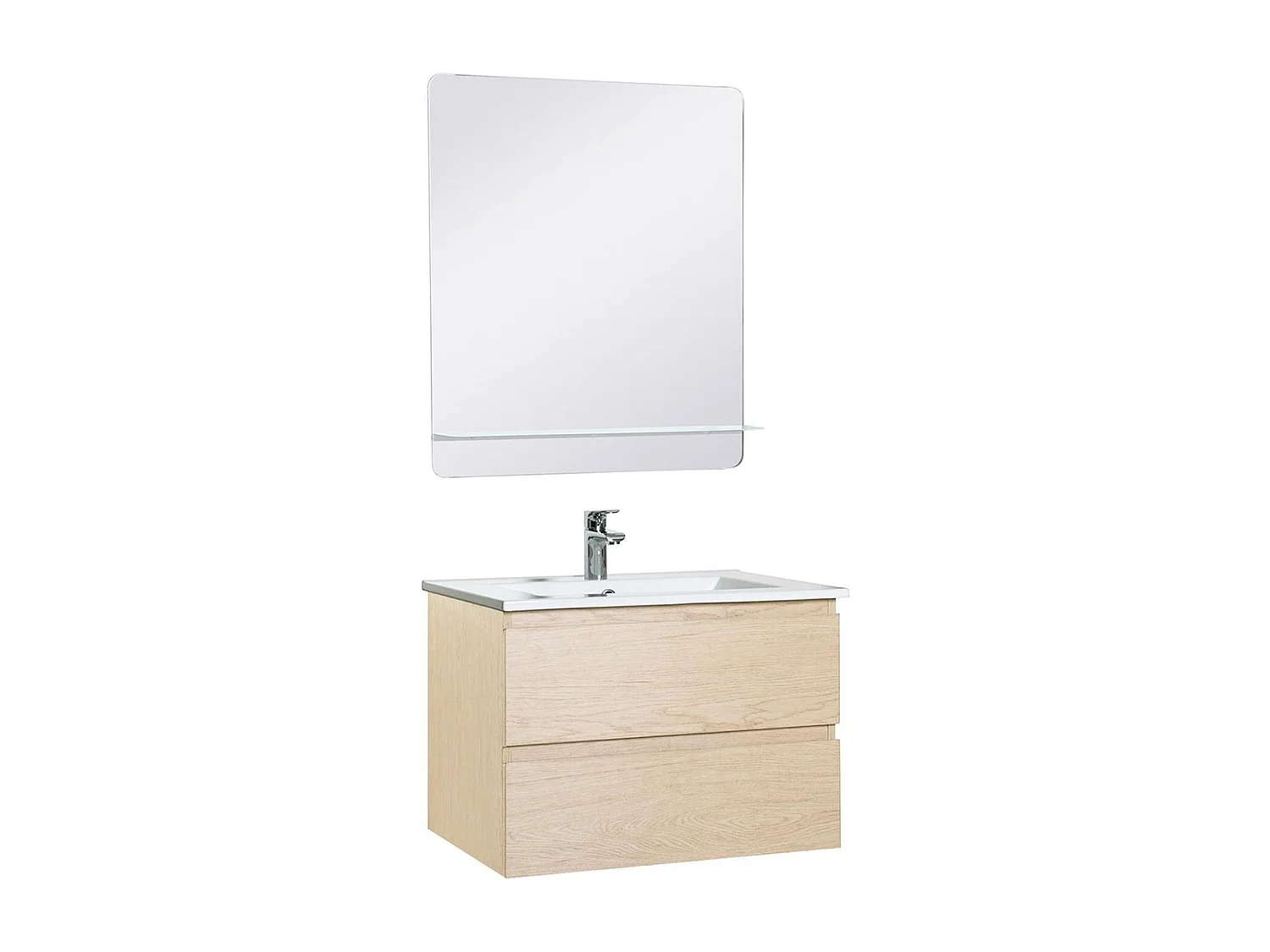 SORRENTO Einzelwaschtisch-Unterschrank 60 cm + Armatur + Spiegel