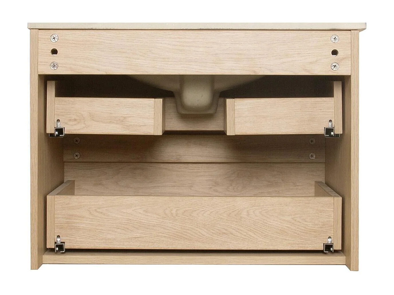 Ensemble simple vasque 60cm avec plan céramique et robinet chromé