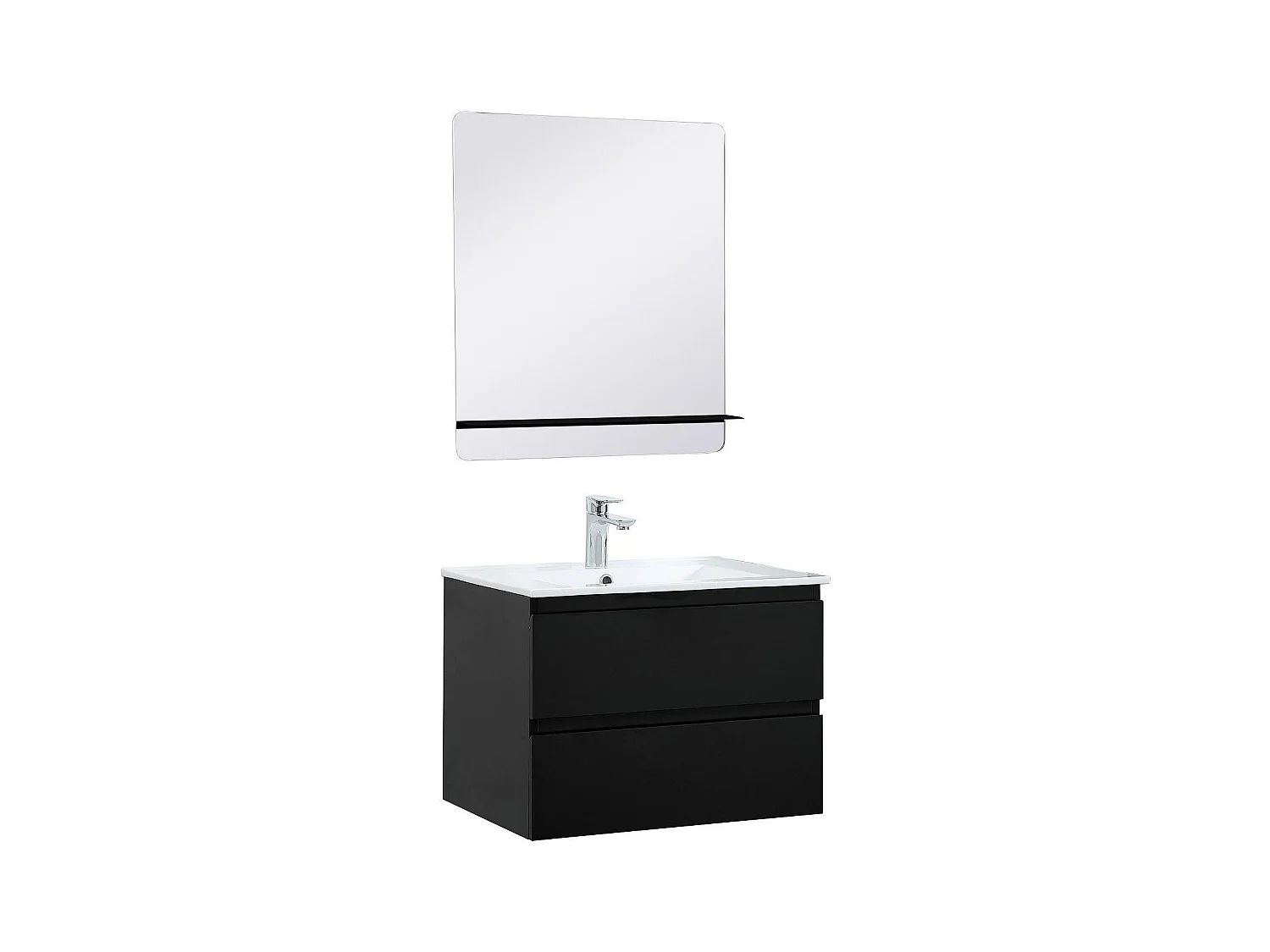 SORRENTO Einzelwaschtisch-Unterschrank 60 cm + Armatur + Spiegel