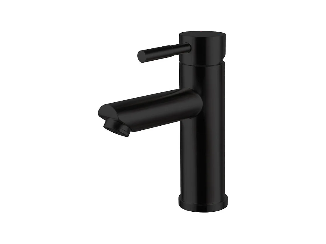 Ensemble simple vasque 60cm avec plan céramique et robinet noir