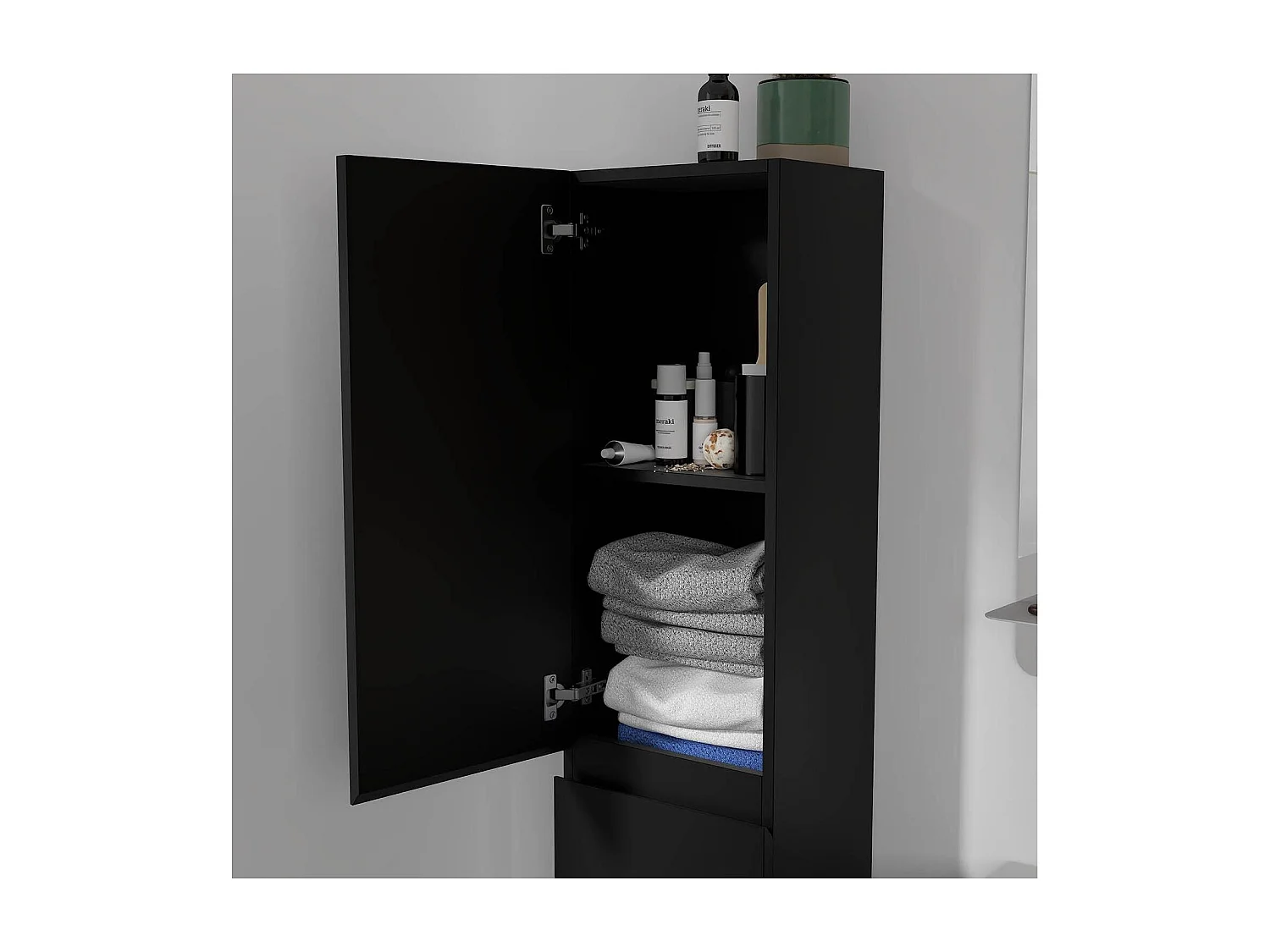 Enkele spoelbakset 60 cm + kraan + spiegel + SORRENTO kolom