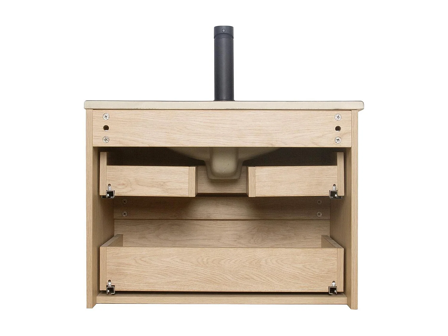 SORRENTO wastafelmeubelset met één wastafel 60 cm + kraan + spiegel