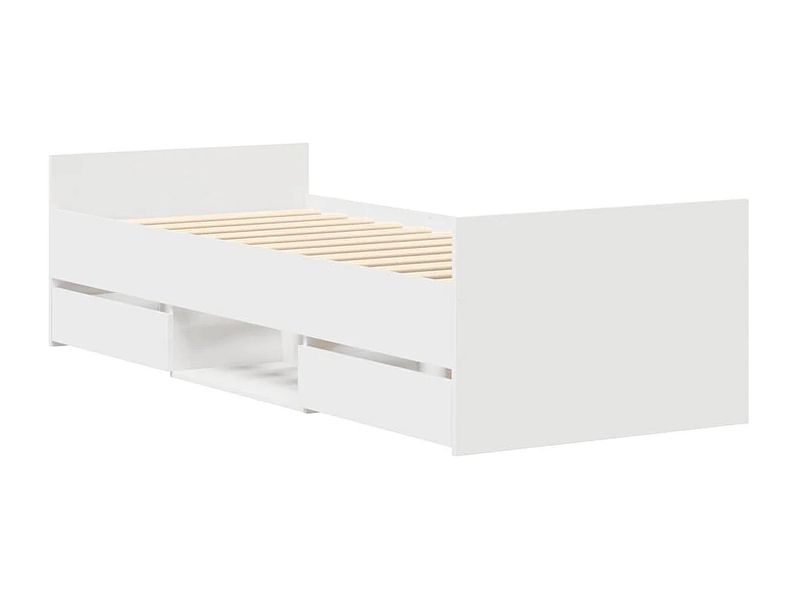 Lit simple | Lit adulte, enfant | Cadre de lit blanc 90x190 cm