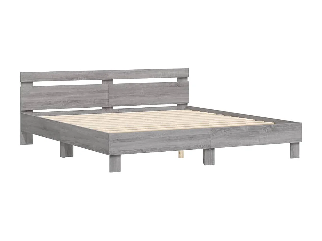 Lit double | Lit adulte | Cadre de lit avec LED sonoma gris 180x200 cm