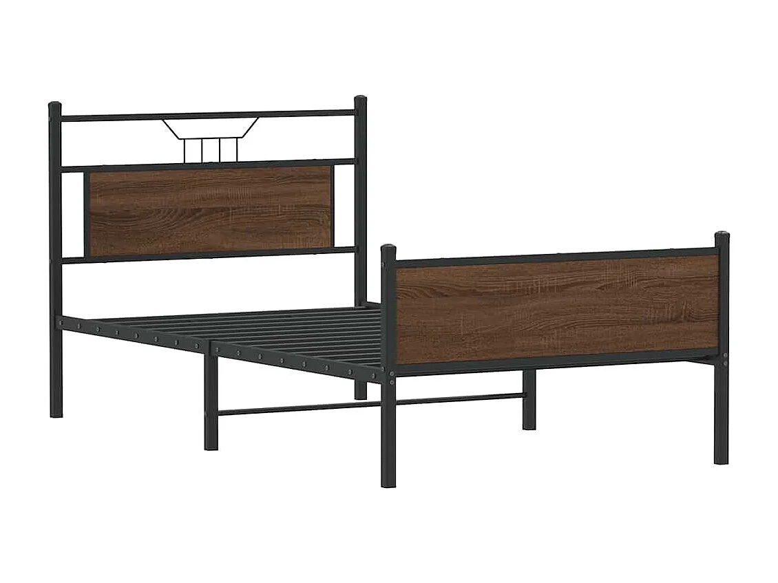 Lit simple | Lit adulte, enfant | Cadre de lit chêne marron 107x203 cm