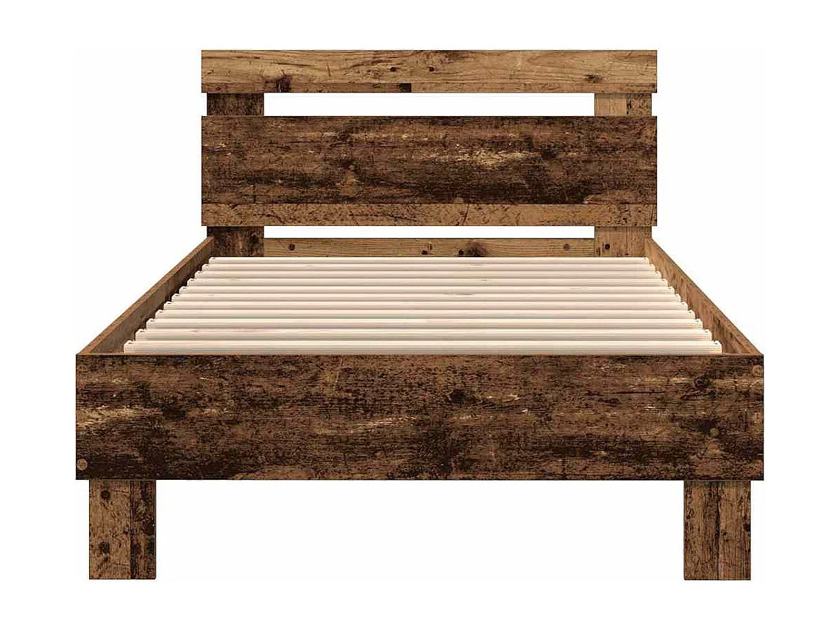 Lit simple | Lit adulte, enfant | Cadre de lit Bois ancien 75x190 cm Bois d'ingénierie