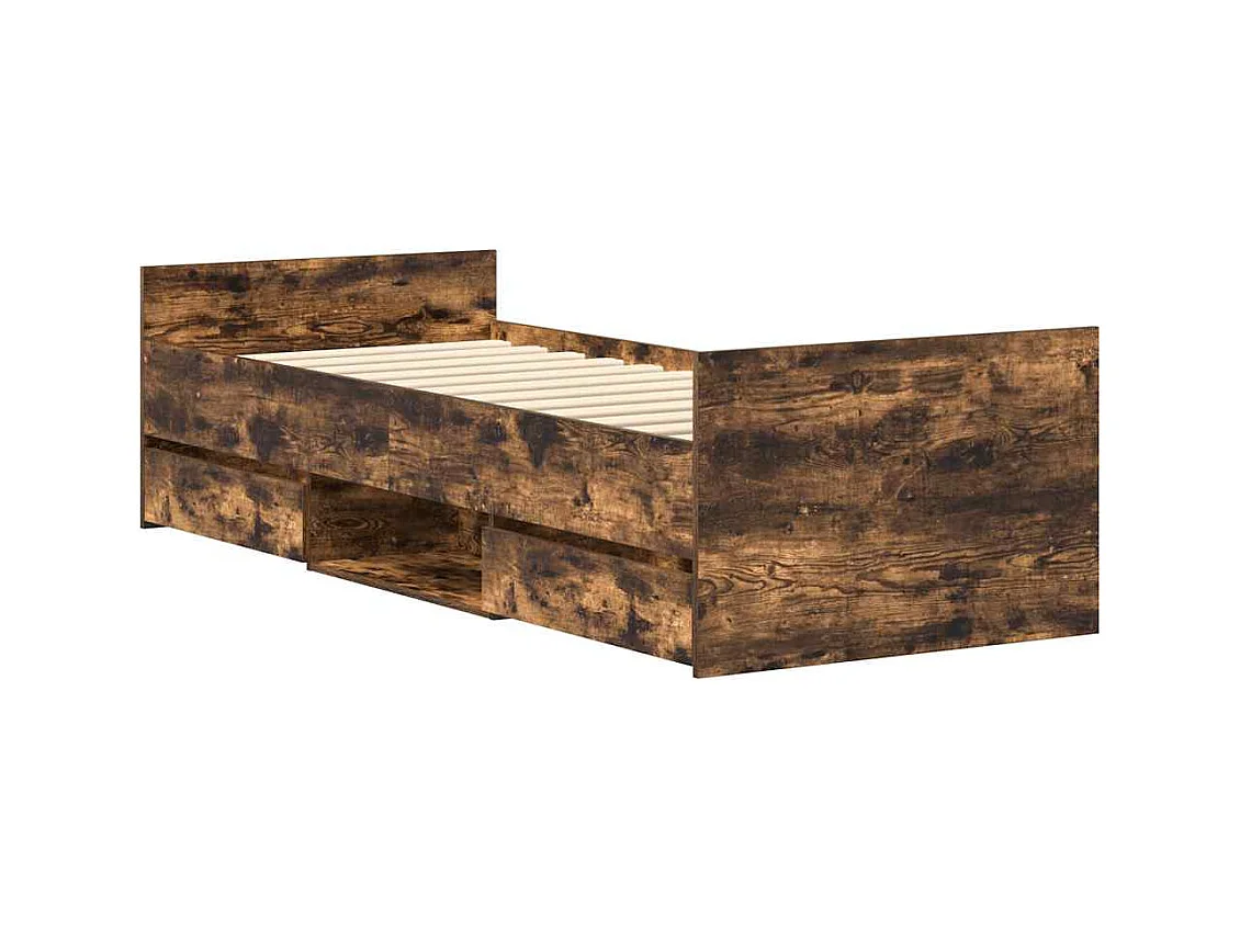 Lit simple | Lit adulte, enfant | Cadre de lit chêne fumé 100x200 cm