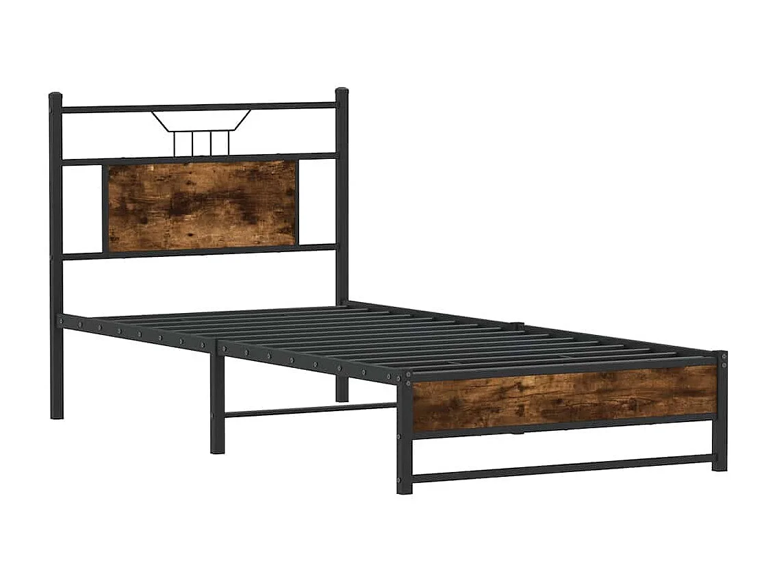 Lit simple | Lit adulte, enfant | Cadre de lit chêne fumé 90x200cm bois d'ingénierie