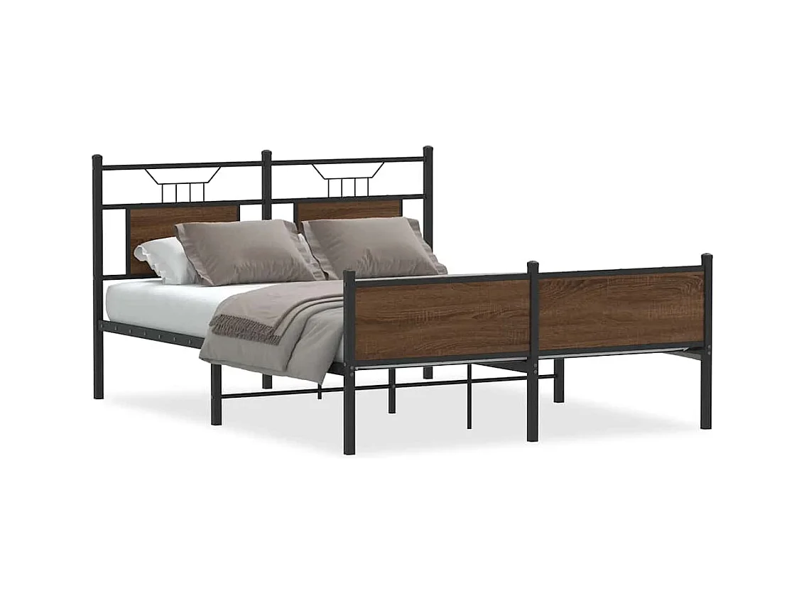 Lit double | Lit adulte | Cadre de lit chêne marron 140x200 cm