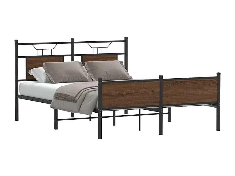 Letto per adulti | Letto matrimoniale | Giroletto senza Materasso Rovere Marrone 140x200 cm Truciolato