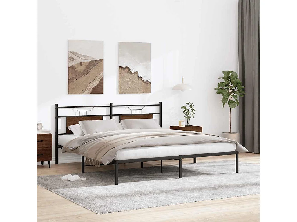 Lit double | Lit adulte | Cadre de lit chêne marron 160x200 cm
