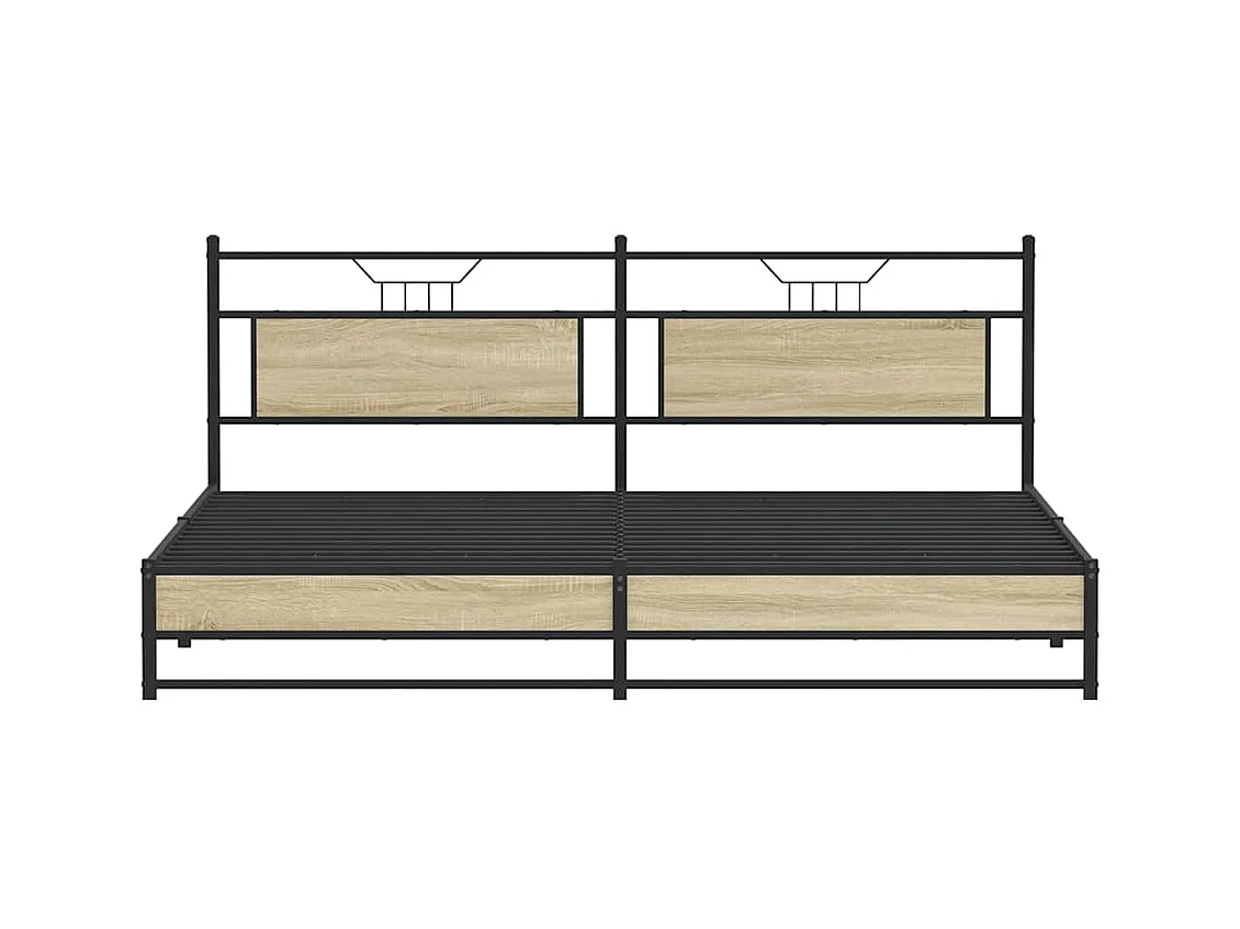 Lit double | Lit adulte | Cadre de lit en métal chêne sonoma 200x200 cm