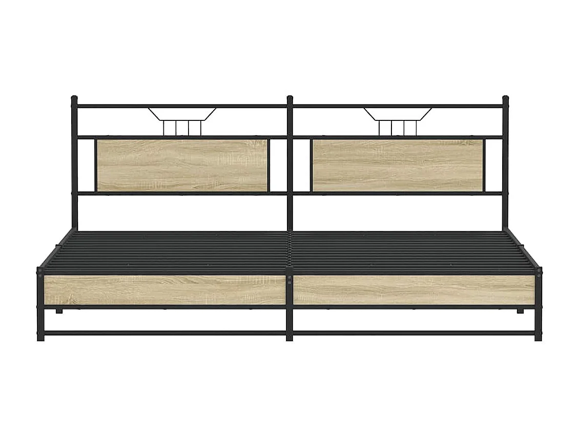 Lit double | Lit adulte | Cadre de lit en métal chêne sonoma 200x200 cm