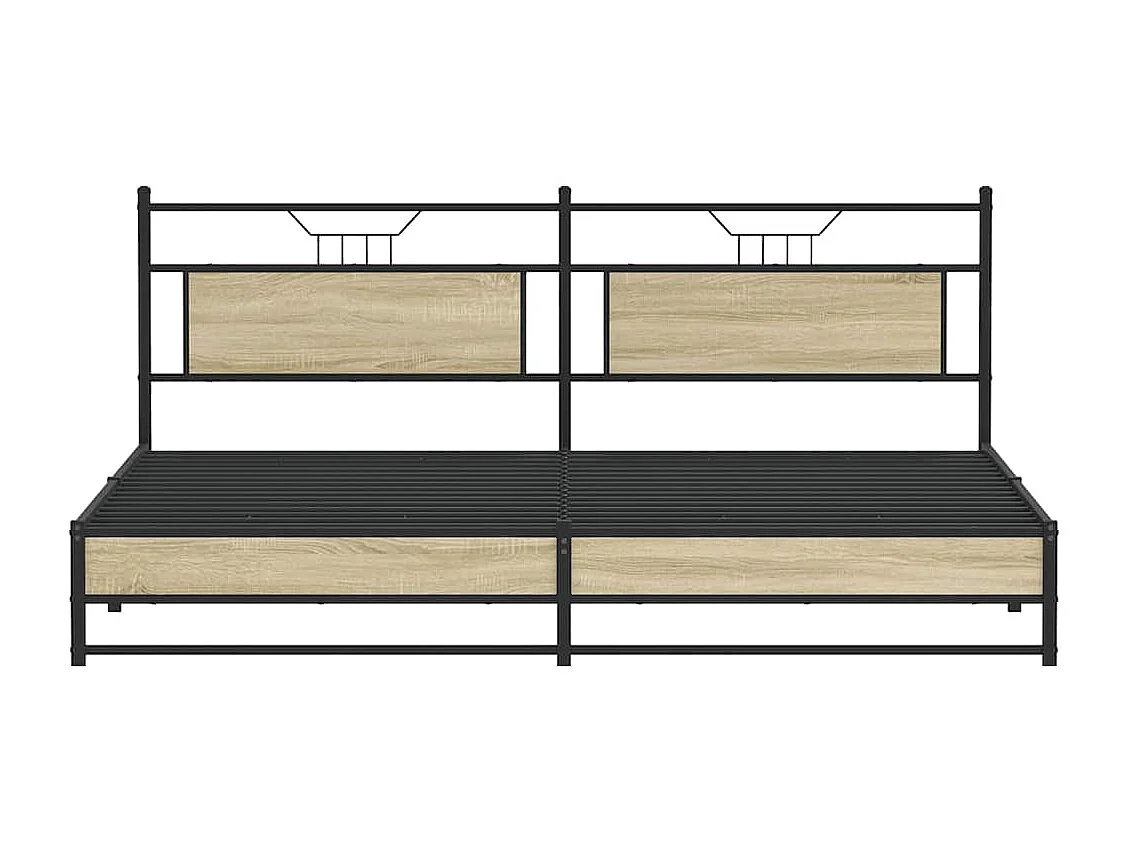 Lit double | Lit adulte | Cadre de lit en métal chêne sonoma 200x200 cm