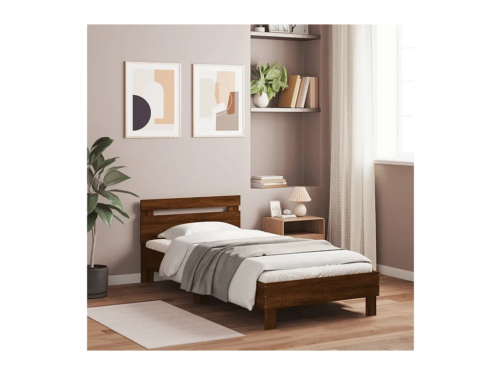 Lit simple | Lit adulte, enfant | Cadre de lit avec tête de lit 100x200 cm