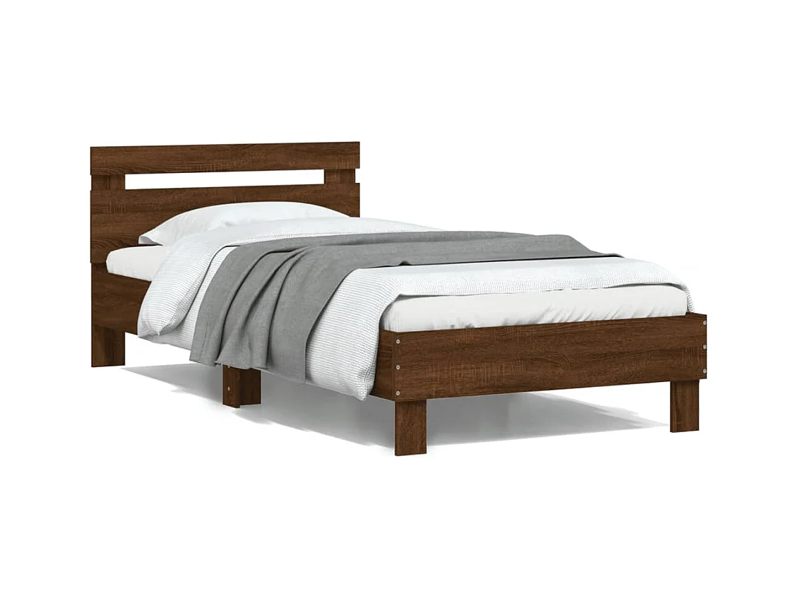 Lit simple | Lit adulte, enfant | Cadre de lit avec tête de lit 100x200 cm