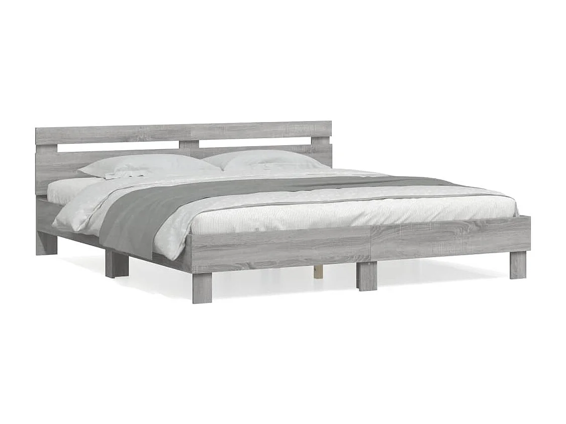 Lit double | Lit adulte | Cadre de lit sonoma gris 180x200 cm