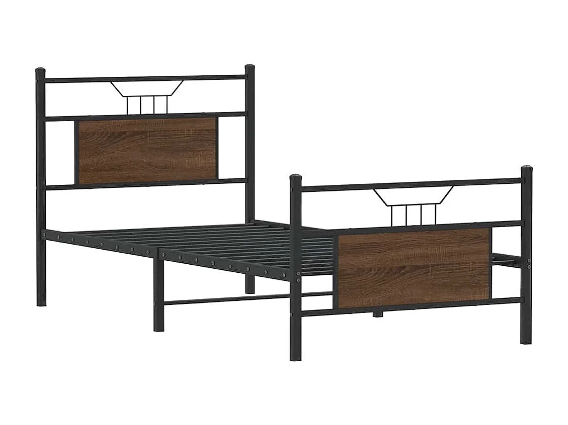 Lit simple | Lit adulte, enfant | Cadre de lit chêne marron 90x200cm bois ingénierie