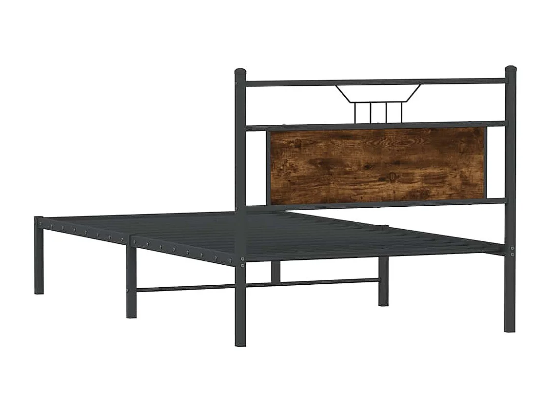 Lit simple | Lit adulte, enfant | Cadre de lit chêne fumé 100x200 cm bois ingénierie