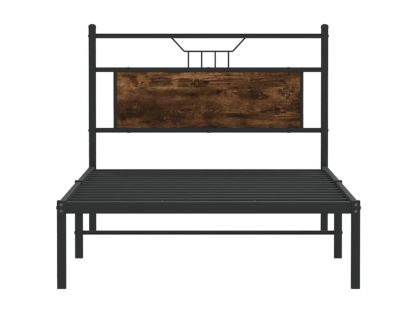 Letto per adulti | Letto singolo | Giroletto senza Materasso Rovere Fumo 100x200 cm in Truciolato