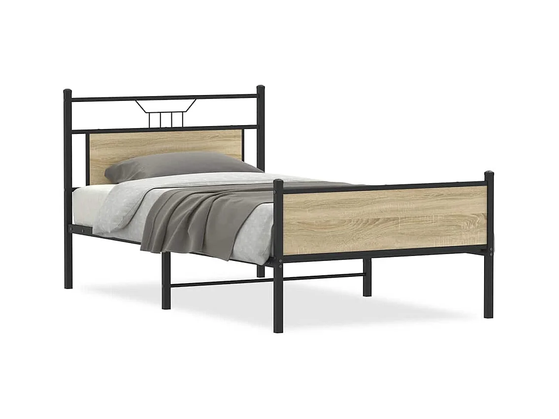 Lit simple | Lit adulte, enfant | Cadre de lit chêne sonoma 107x203 cm