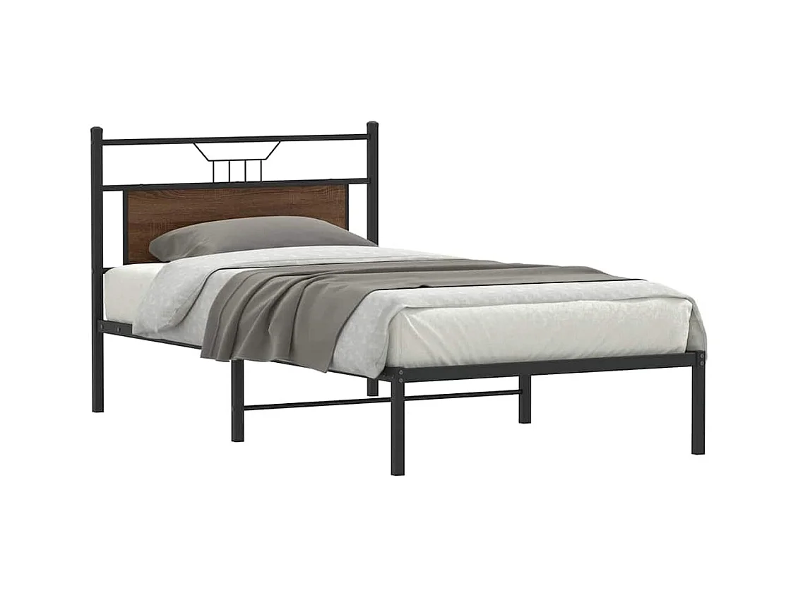 Lit simple | Lit adulte, enfant | Cadre de lit chêne marron 100x190 cm