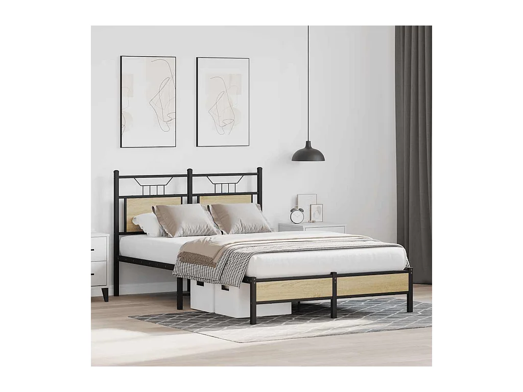 Lit simple | Lit adulte, enfant | Cadre de lit chêne sonoma 120x190 cm