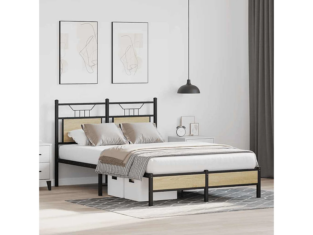 Lit simple | Lit adulte, enfant | Cadre de lit chêne sonoma 120x190 cm