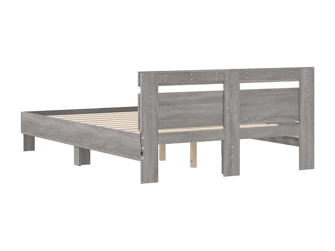 Lit simple | Lit adulte, enfant | Cadre de lit avec LED sonoma gris 120x200 cm