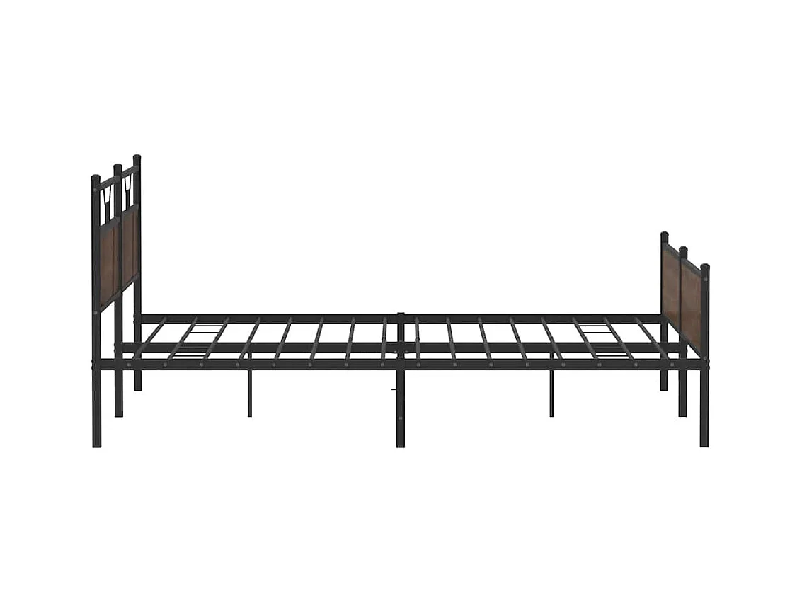 Lit double | Lit adulte | Cadre de lit en métal chêne marron 200x200 cm
