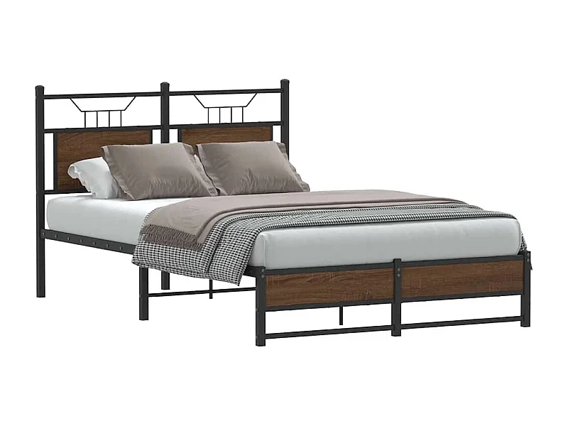 Letto per adulti | Letto singolo | Giroletto senza Materasso Rovere Marrone 120x190 cm Truciolato