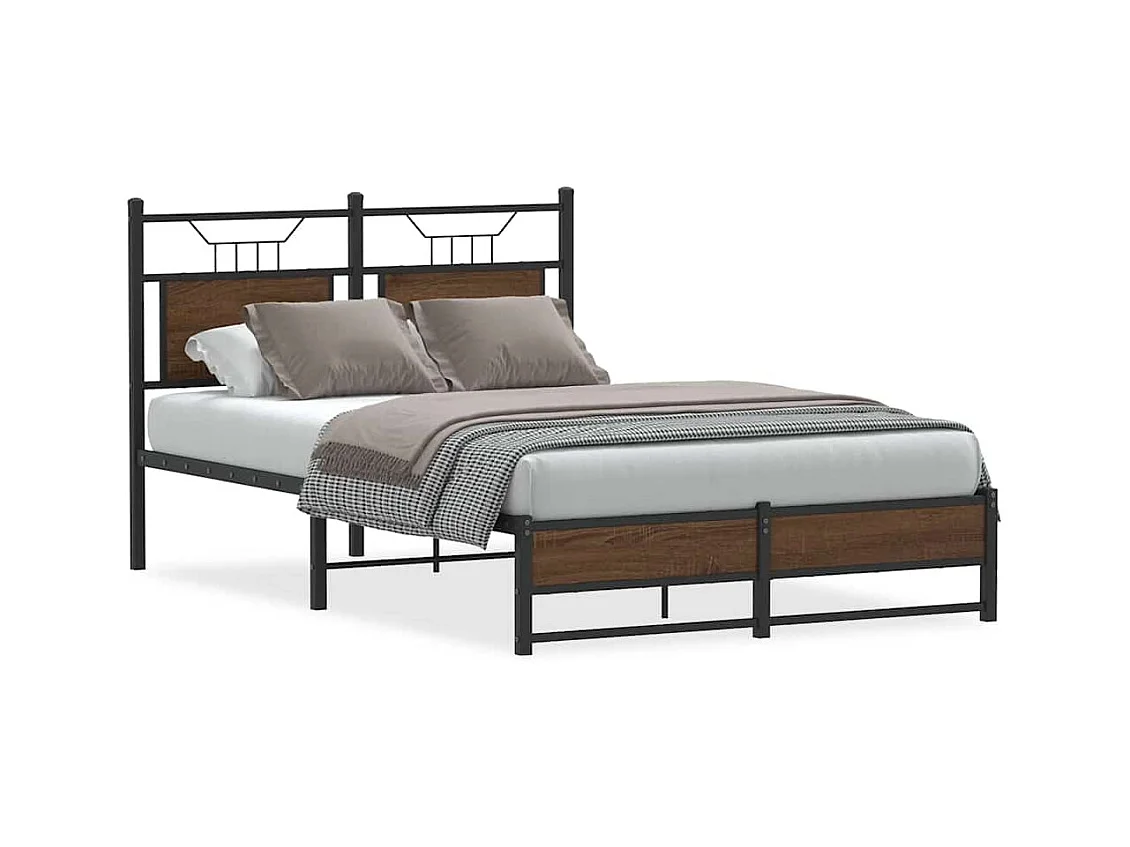 Lit simple | Lit adulte, enfant | Cadre de lit chêne marron 120x190 cm